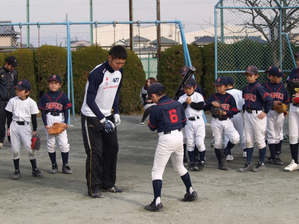 野手はバッティングを見てもらい